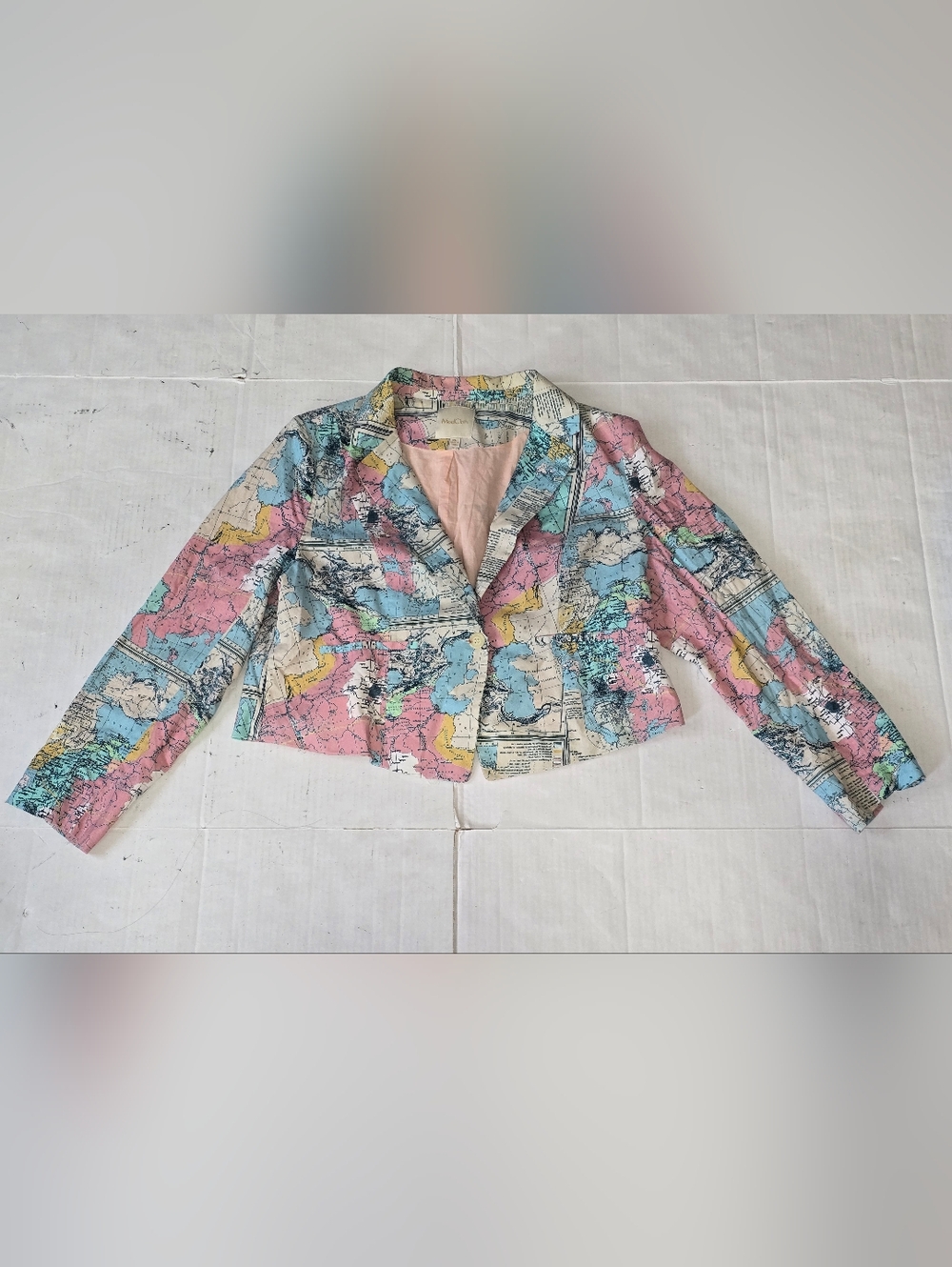 ModCloth Go Global Map Atlas Blazer Size XL